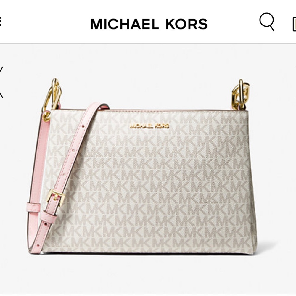 NWT MICHAEL KORS Trisha logo crossbody bag in pink